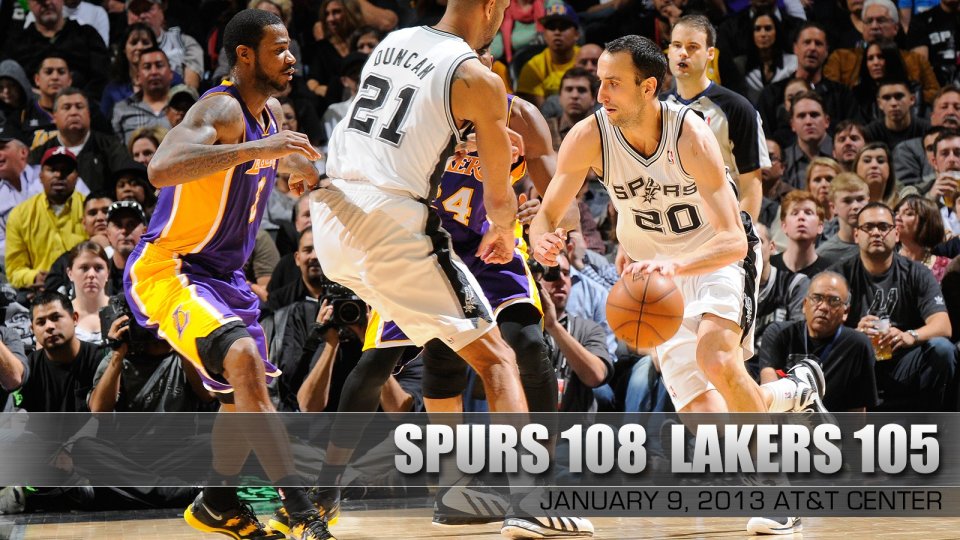 NBA San Antonio Spurs 108 105 Los Angeles Lakers January 9 2013 AT&T Center