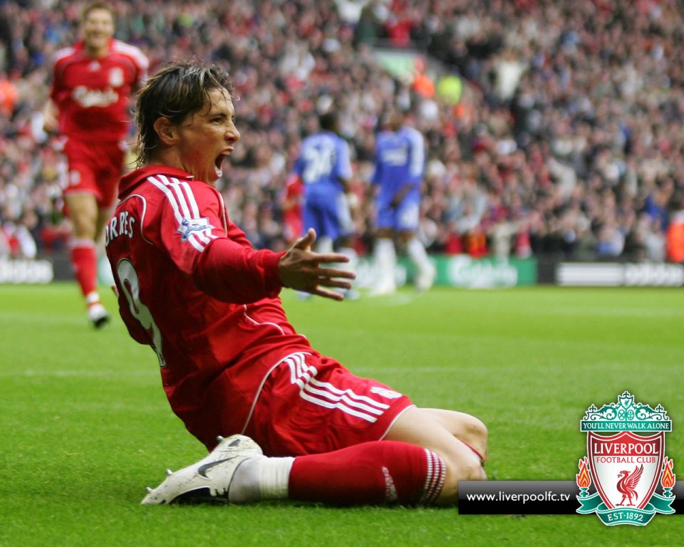 Fernando Torres Liverpool FC Premier League Goal Celebration