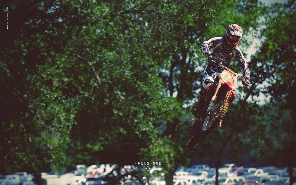 Freestone Motocross Track Rider Jump Moment