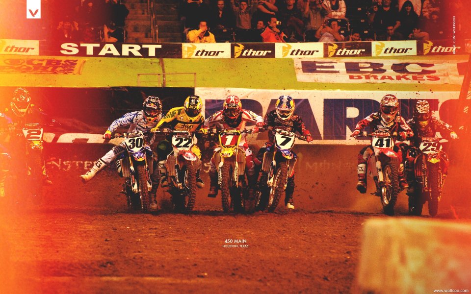 Houston Motocross Start Line Race Scene