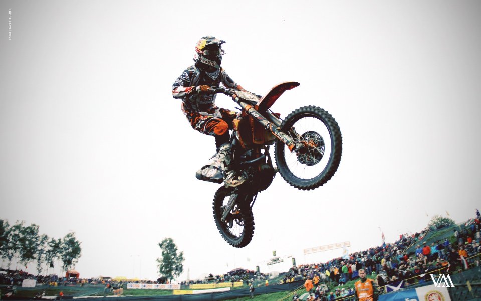 Motocross Rider Mid Air Jump Competition Scene