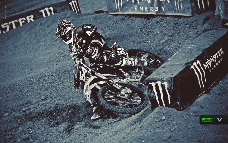 Motocross Rider Competition Monster Energy Dirt Track