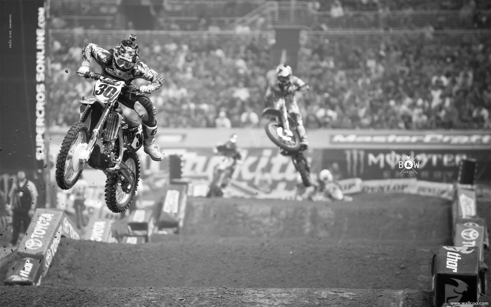 St. Louis Motocross Race Black And White Photography