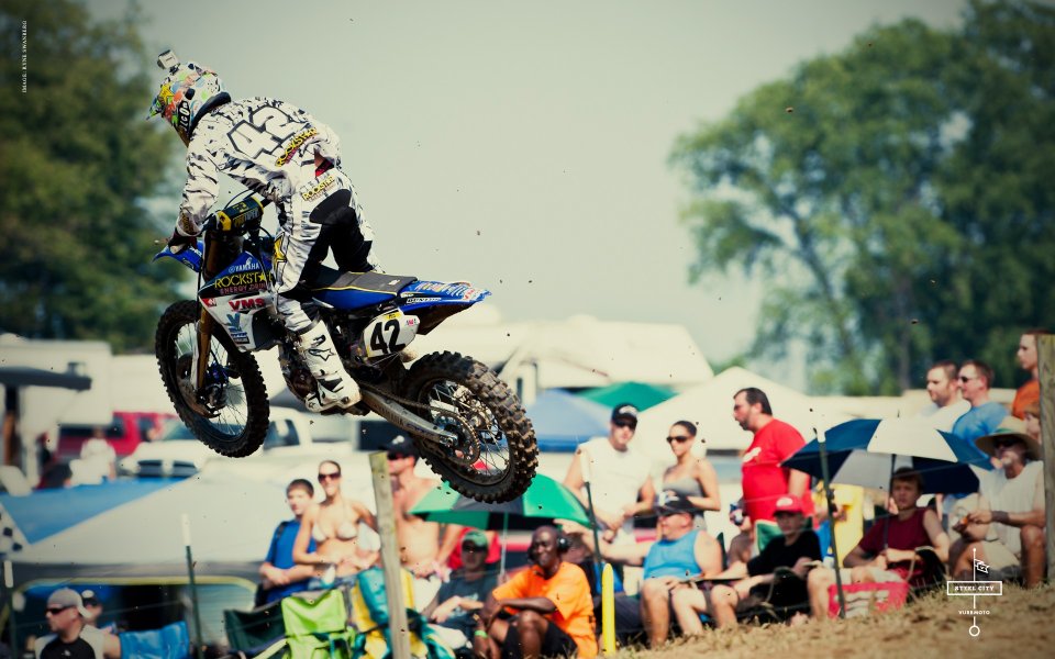 Motocross Race Scene Rider Jumping Moment