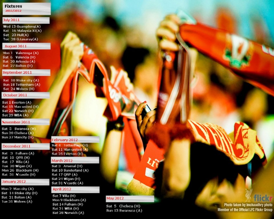 利物浦足球俱乐部2011-2012赛季球迷与赛程表