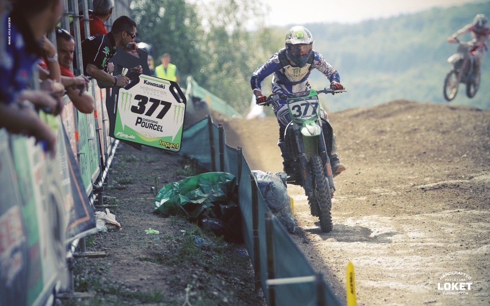 Motocross Race Kawasaki 377 Pourcel Track Competition