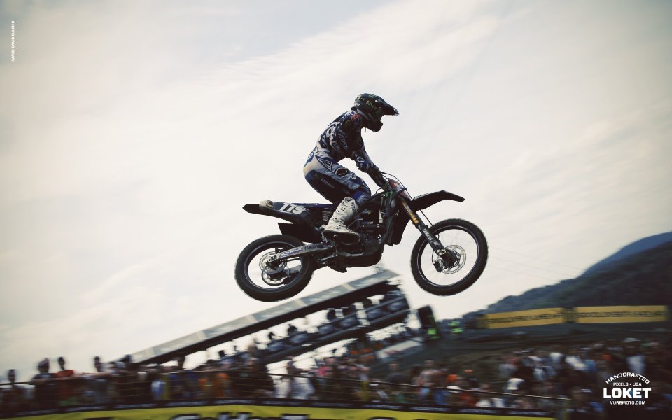 Motocross Rider Airborne Race Scene
