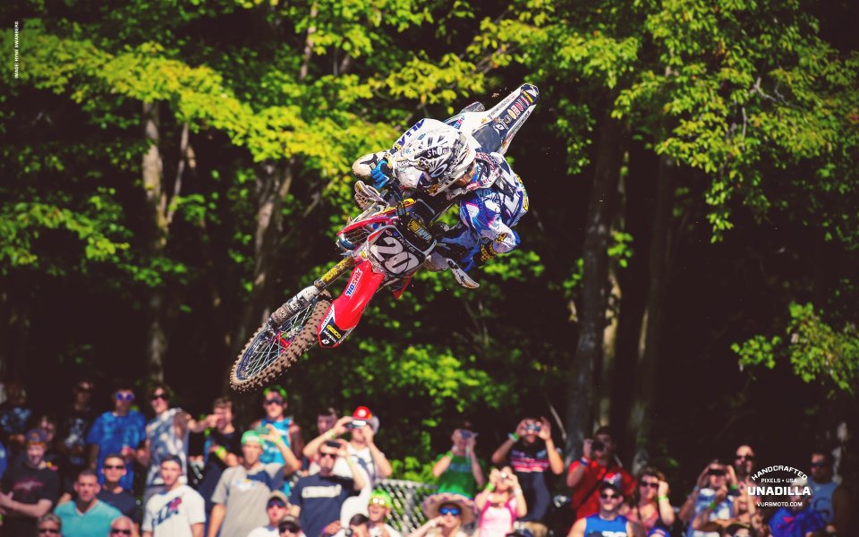 Unadilla Motocross Race Mid Air Jump Moment