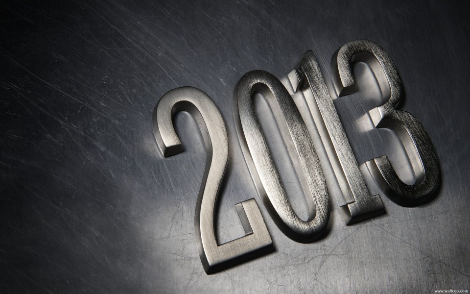 Metallic Number 2013 Industrial New Year Wallpaper