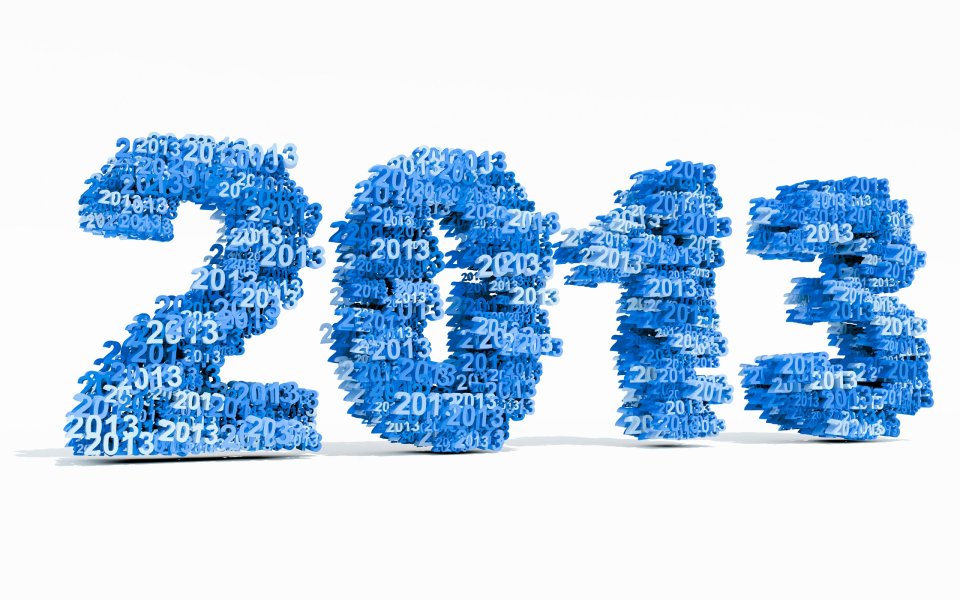 Blue 3D Numbers 2013 New Year Background
