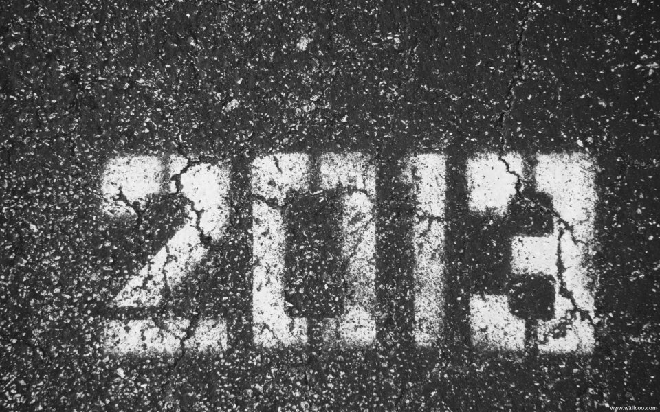 Black And White Asphalt Road Number 2013 Closeup
