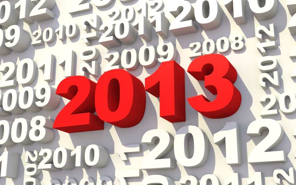 2013年红色立体数字背景壁纸