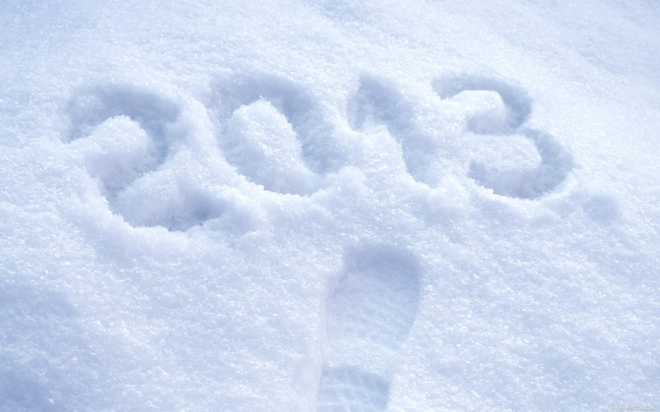 2013 Written In Snow With Footprints