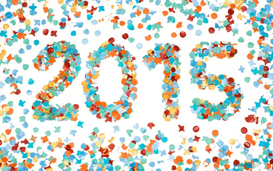 Watercolor Confetti 2015 New Year Celebration Wallpaper