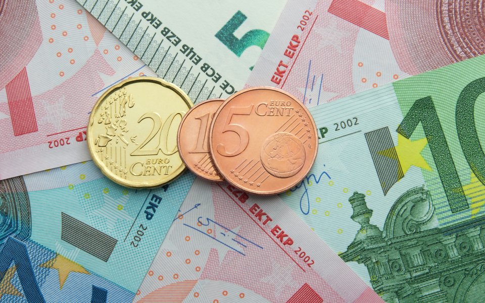 Euro Coins And Banknotes Macro