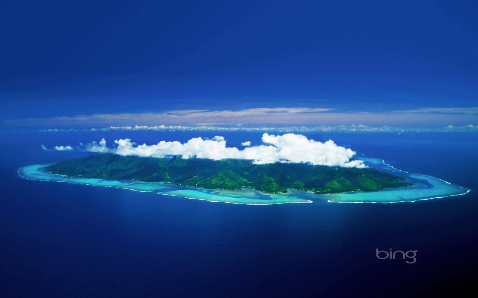Aerial View Of Bora Bora Island Panorama
