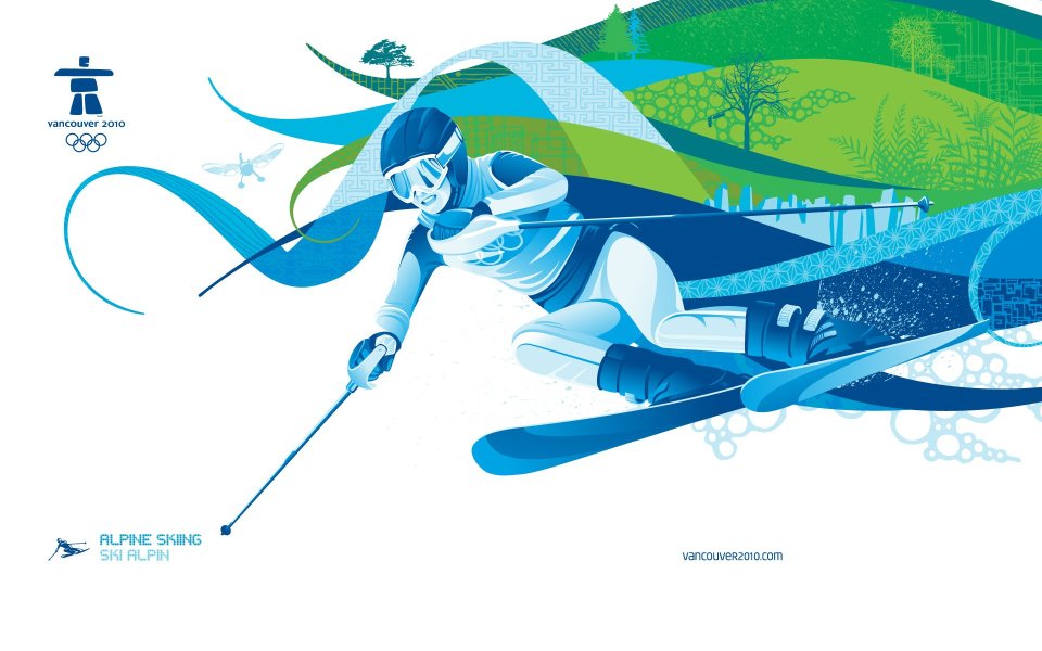 Vancouver 2010 Winter Olympics Alpine Skiing Illustration