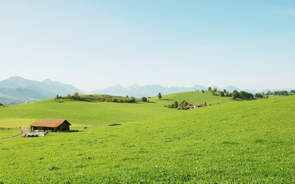 Germany Bavaria Alpine Foothills Pasture Landscape