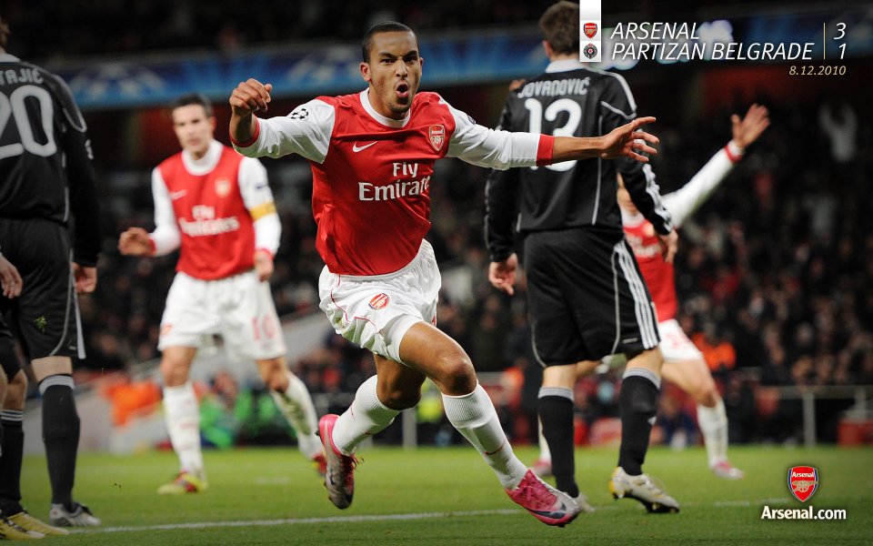 Arsenal Player Celebrating Goal Champions League Partizan Belgrade 2010