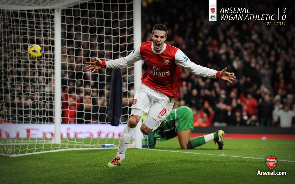 Arsenal Player Celebrating Goal At Emirates Stadium
