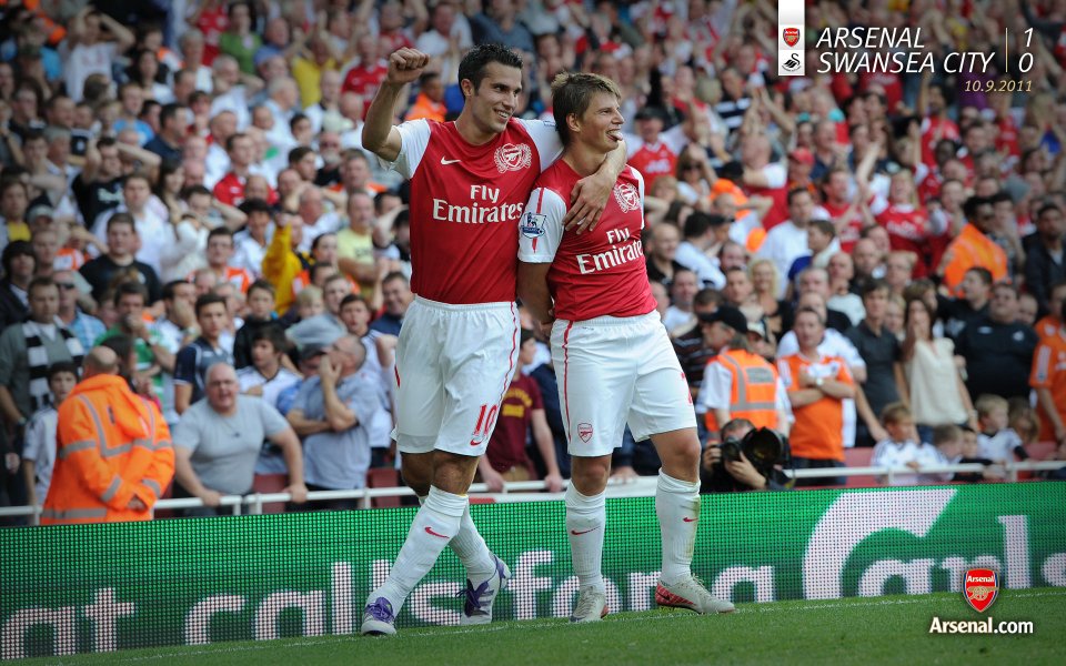 Arsenal Players Celebrating Goal In Match