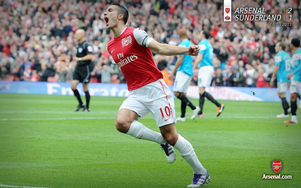 Arsenal Player Celebrates Goal In Premier League Match