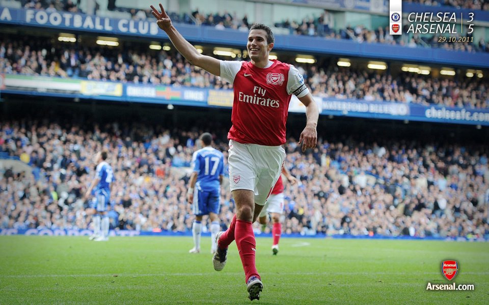 Arsenal Player Celebrating Goal Against Chelsea 2011