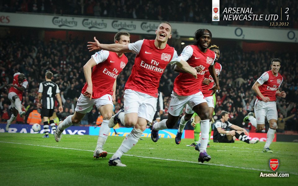 Arsenal Football Club Match Celebration Scene