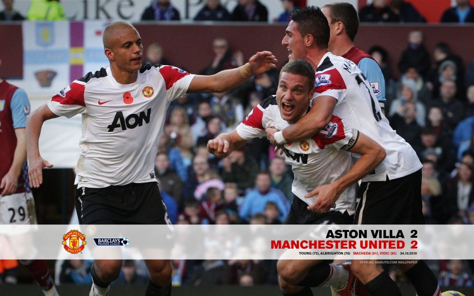 Aston Villa 2 Manchester United 2 Premier League 2010 Wallpaper