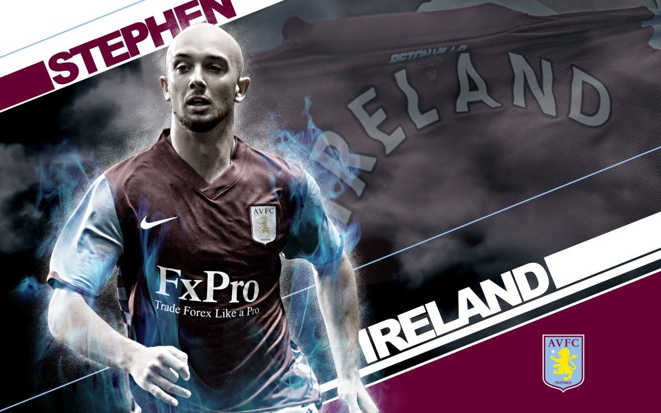 Aston Villa Player Stephen Ireland Sports Poster