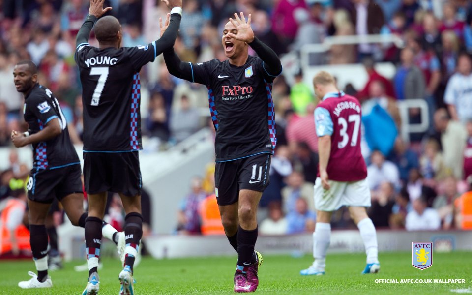 Aston Villa Players Celebration Football Match