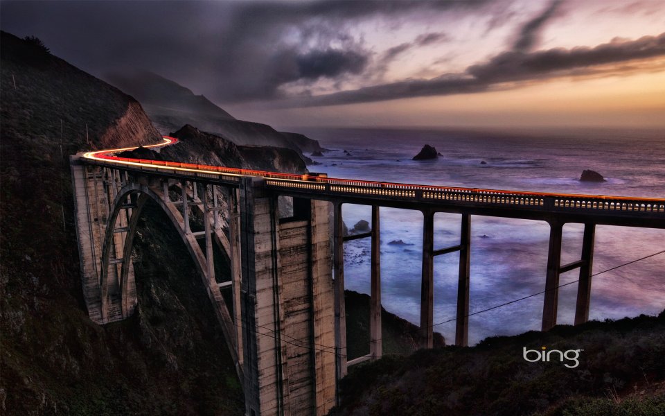 Bixby Bridge California Highway One Dusk Coastal Landscape