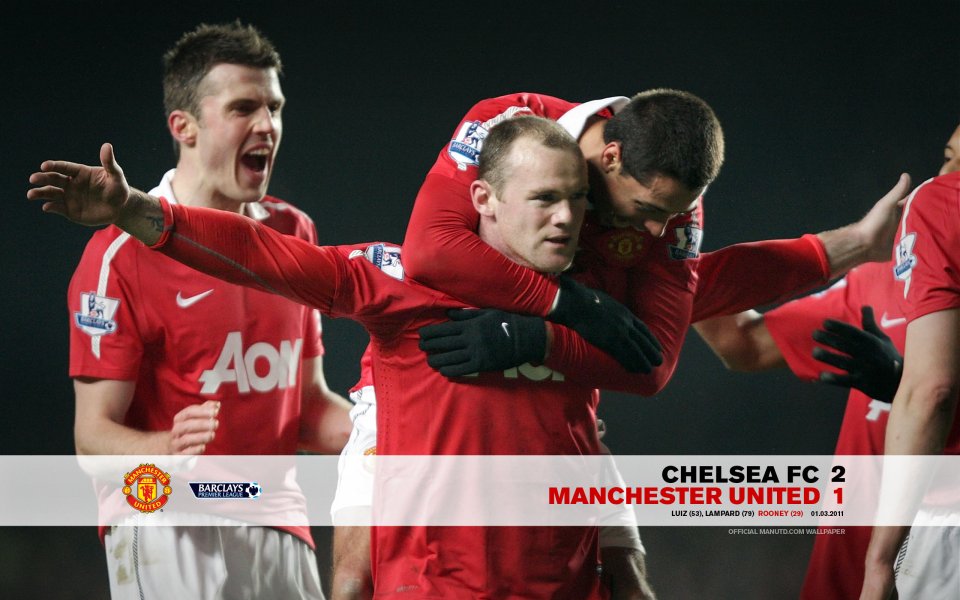2011 Premier League Chelsea 2 Manchester United 1 Rooney Celebration