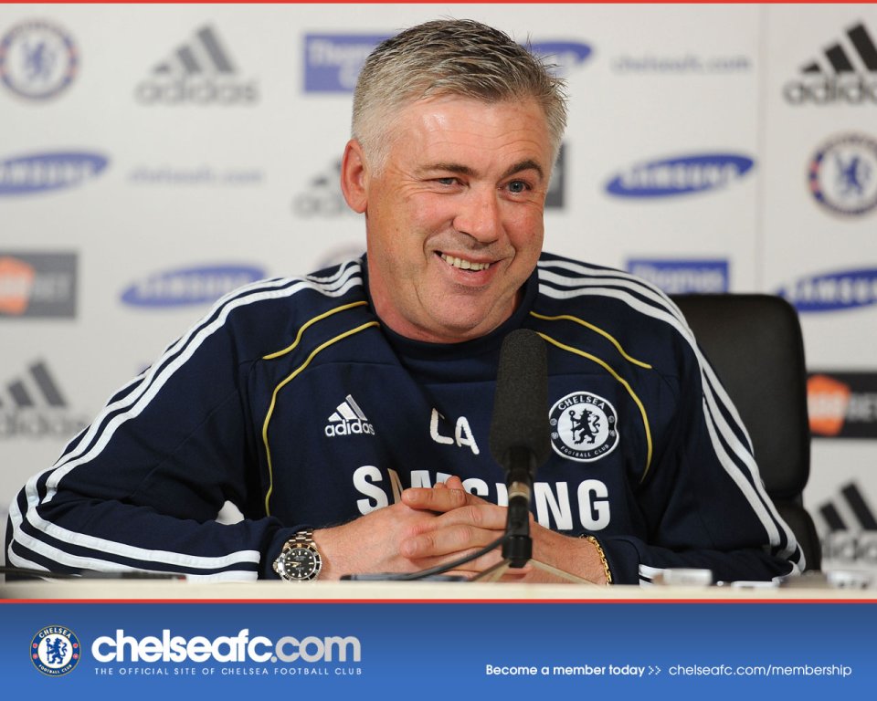 Carlo Ancelotti Chelsea FC Press Conference Official Photo
