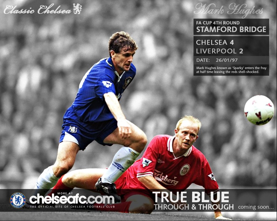 1997 FA Cup Chelsea 4 Liverpool 2 Mark Hughes Classic Wallpaper