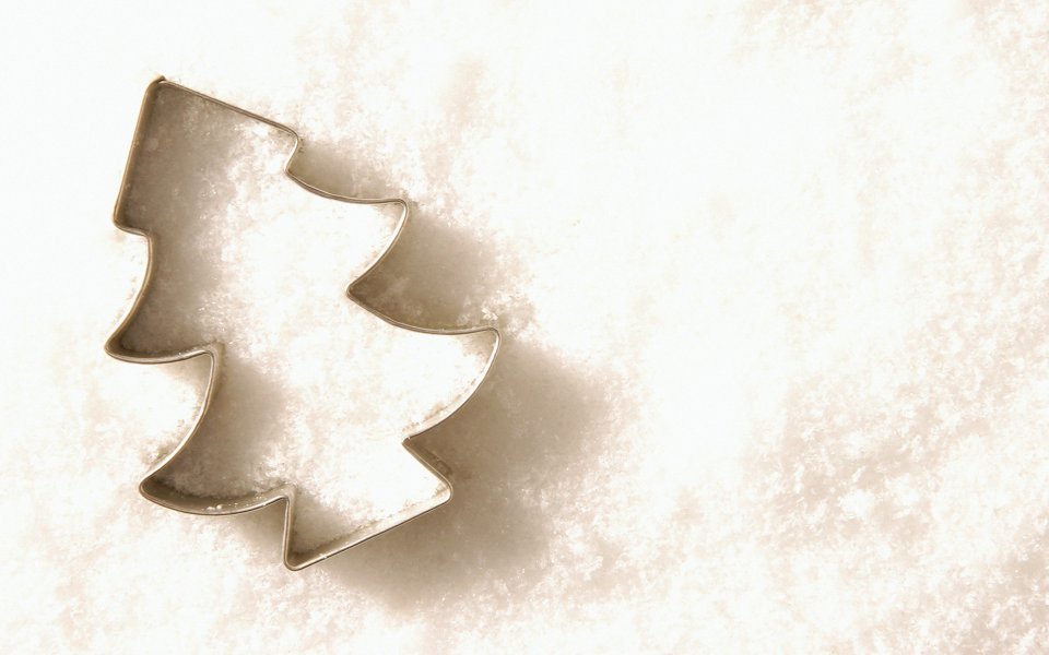 Christmas Tree Shaped Metal Cookie Cutter On White Background