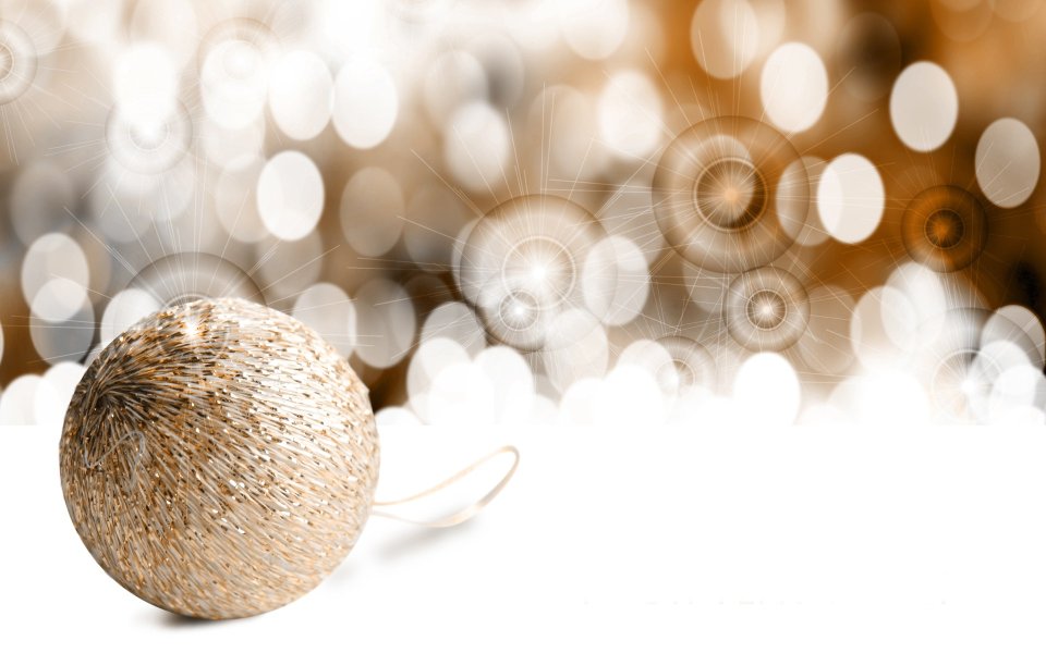 Golden Christmas Ornament Bokeh Background