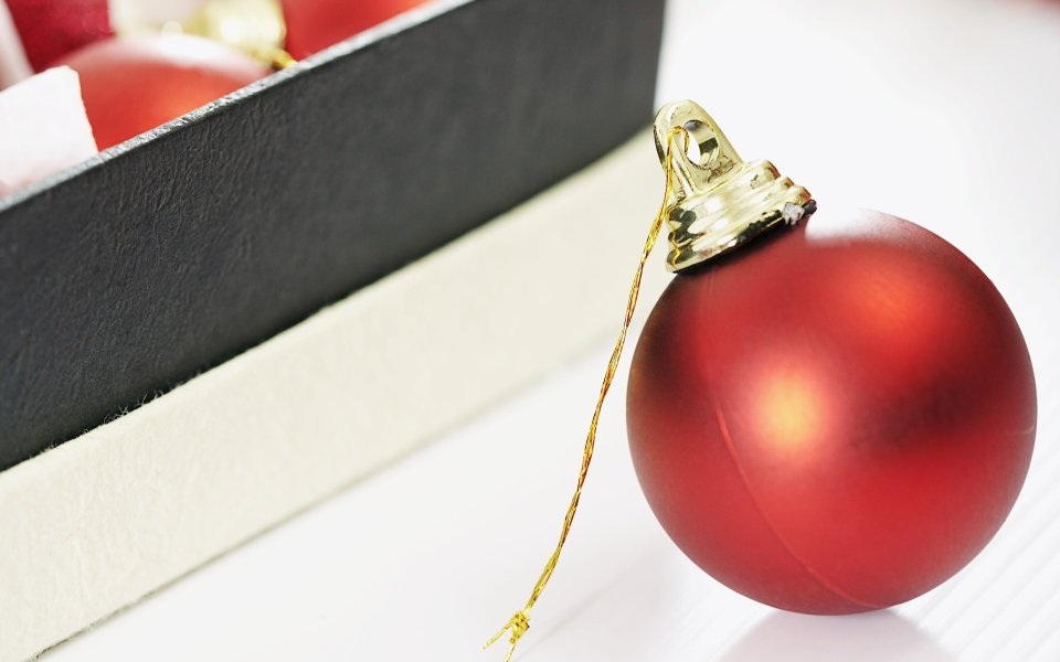 Red Christmas Ornament Close Up