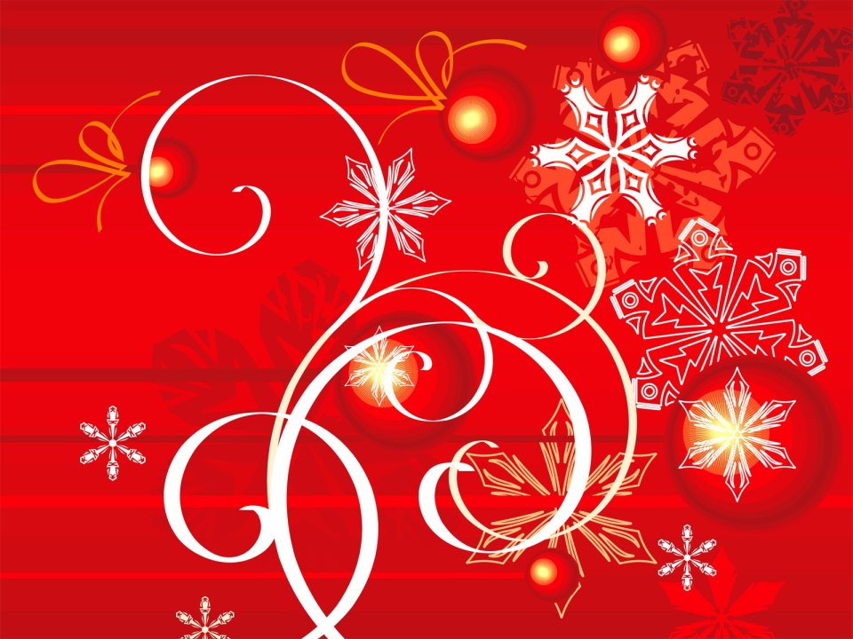Red Christmas Background With Snowflakes And Vine Patterns