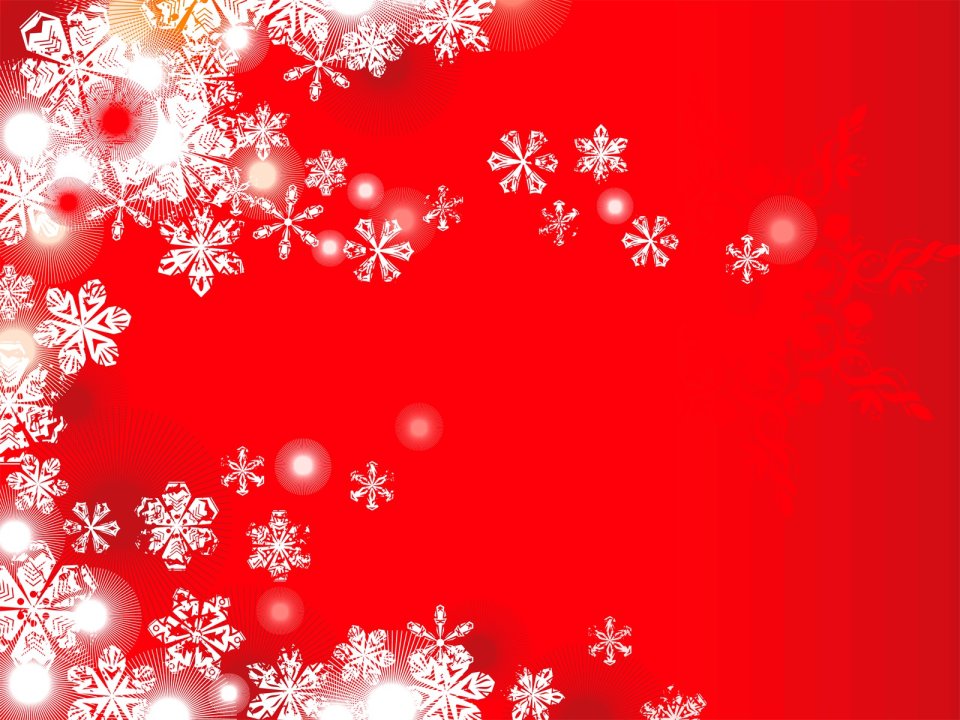Red Background White Snowflakes Christmas Design