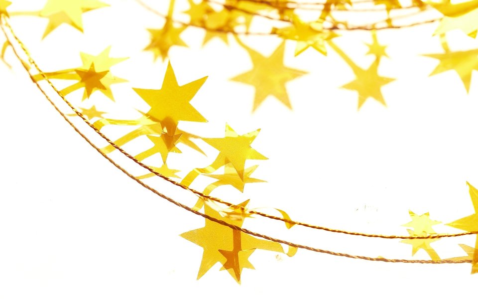 Golden Star Festival Decoration String Close Up