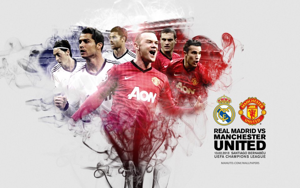 Real Madrid Vs Manchester United Champions League Poster (13.02.2013 Santiago Bernabéu)
