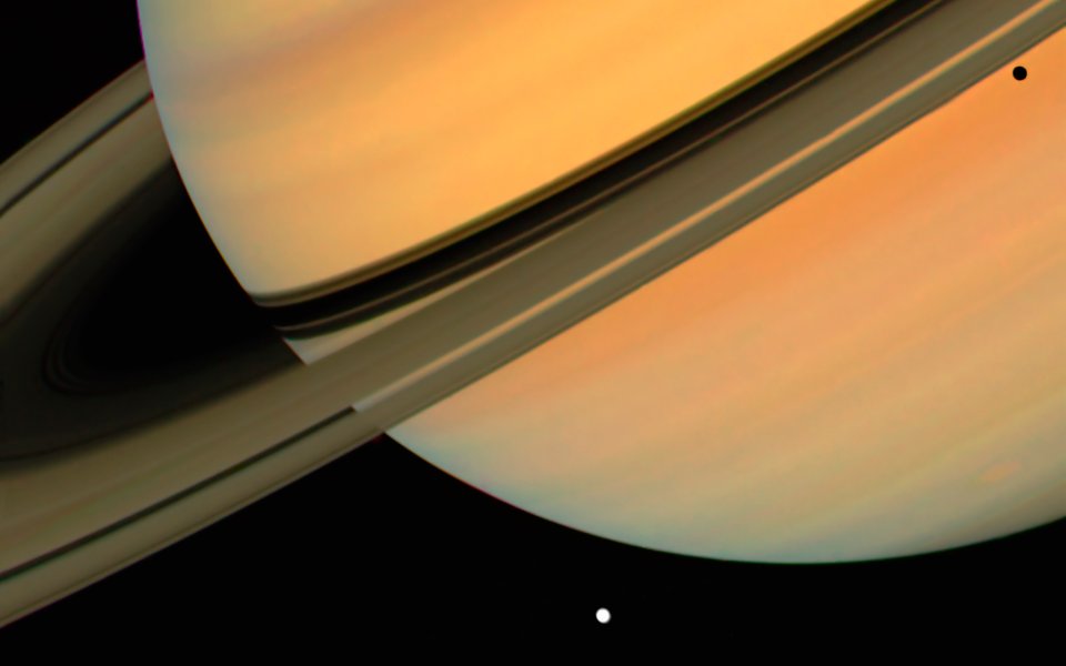 Saturn And Saturn Rings Deep Space Closeup