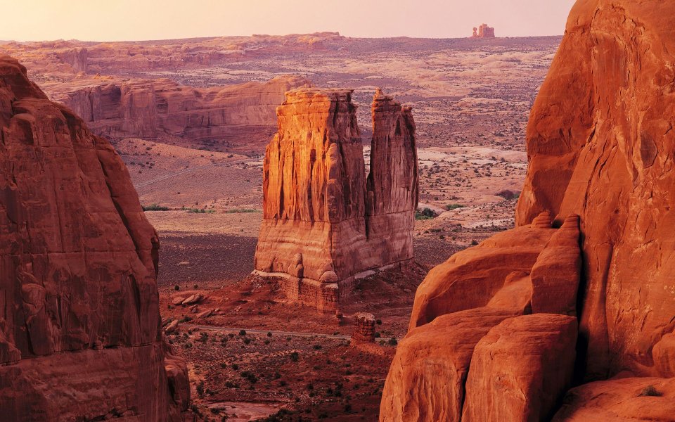 Courthouse Towers Sunset Arches National Park