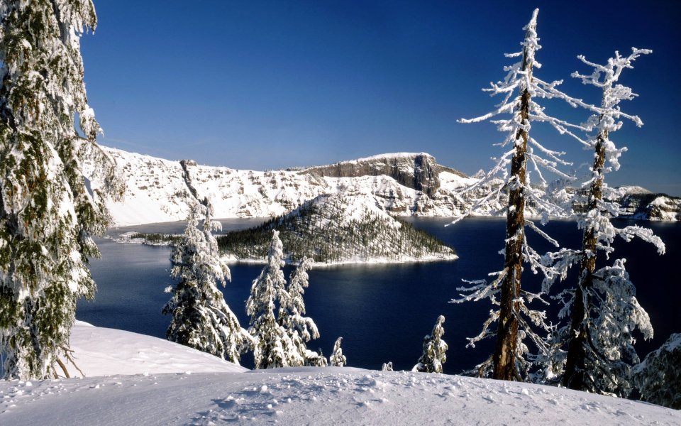 Crater Lake National Park Winter Oregon