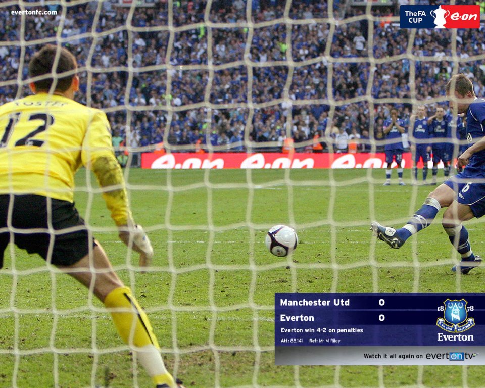 FA Cup Everton Vs Manchester United Penalty Kick Match Scene