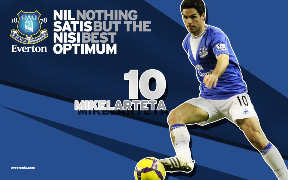 Mikel Arteta Everton No10 Football Poster