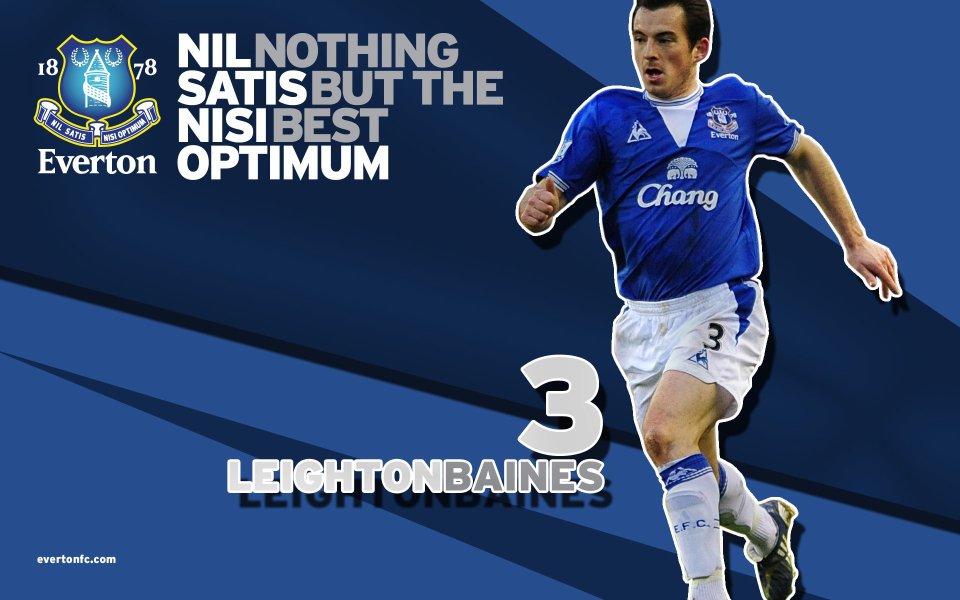Everton Fc Leighton Baines No3 Football Star Poster Wallpaper