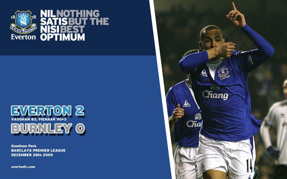 Everton 2 0 Burnley 2009 Premier League Match Poster