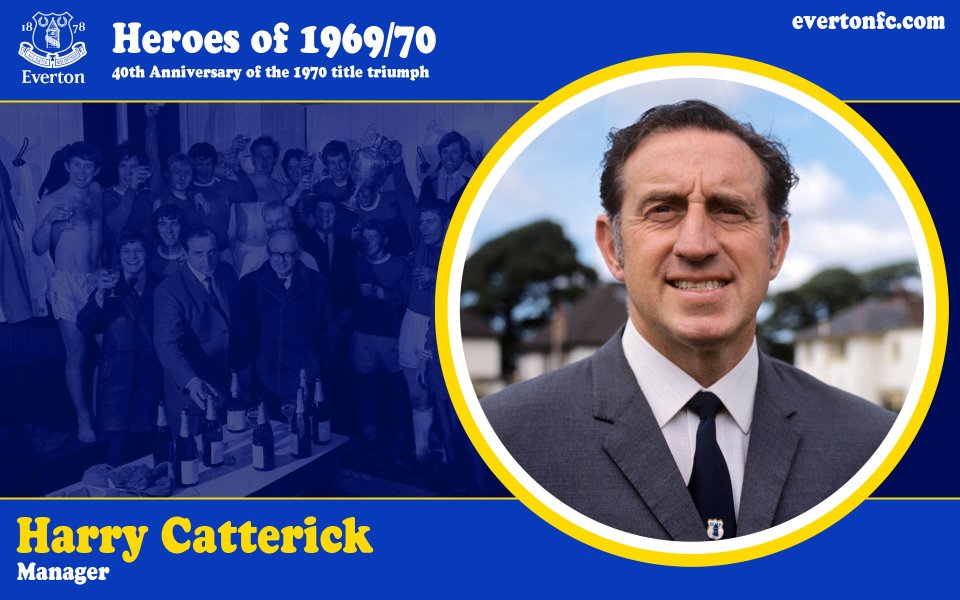 埃弗顿1969/70赛季联赛夺冠40周年纪念海报 主教练Harry Catterick